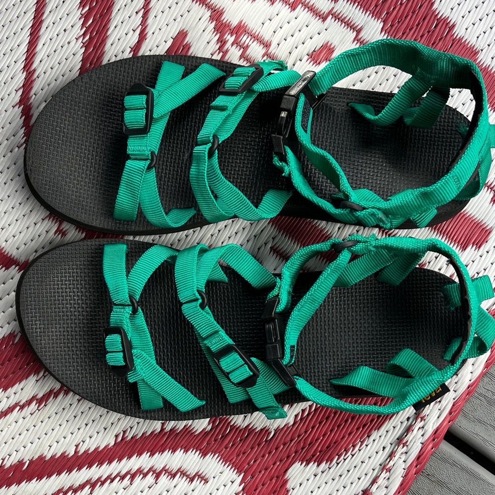 Teva Turquoise and Black Sandals